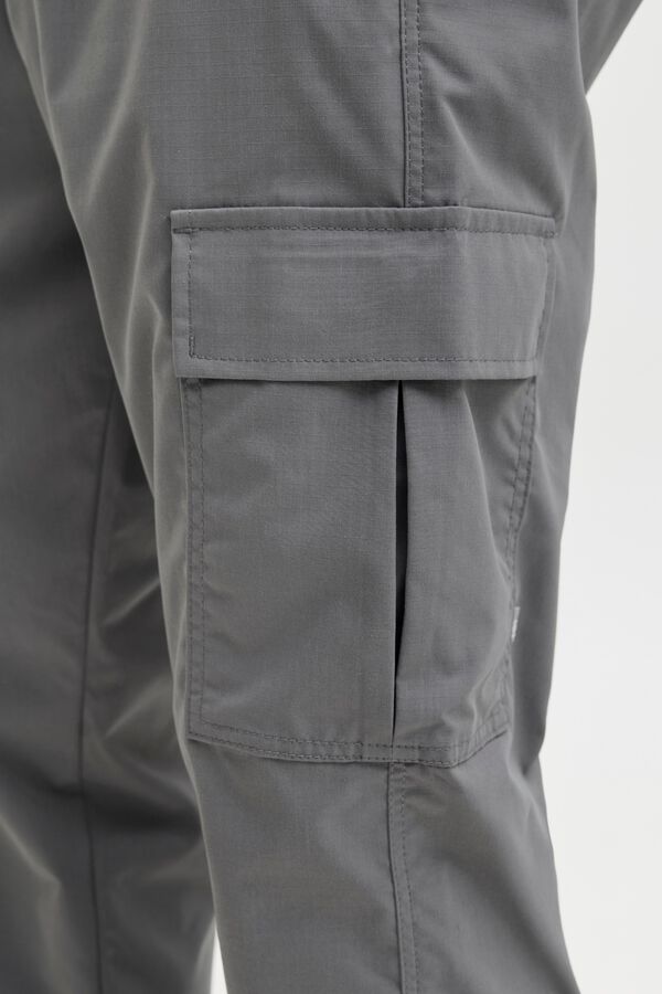 Jack & Jones Cal&ccedil;a cargo com bolsos laterais cinzento