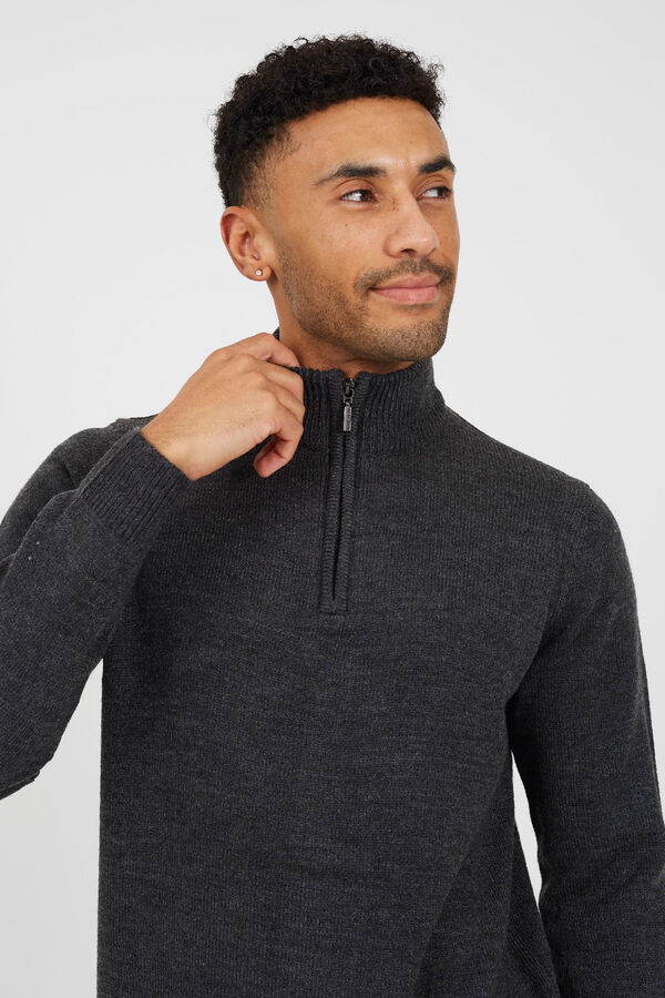 Brave Soul Jersey de cuello alto gris