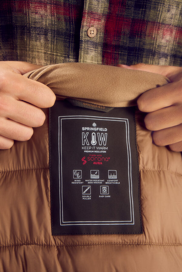 Springfield Parka acolchoada t&eacute;rmica bege