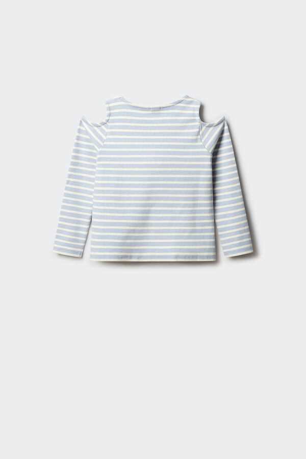 Springfield Kids Camiseta rib hombros descubiertos ni&ntilde;a azul