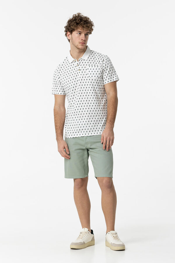 Tiffosi Polo Estampado con Bolsillo blanco