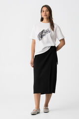 Tiffosi Falda midi de talle alto negro