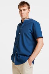 Springfield Camisa manga corta dobby mao azul medio