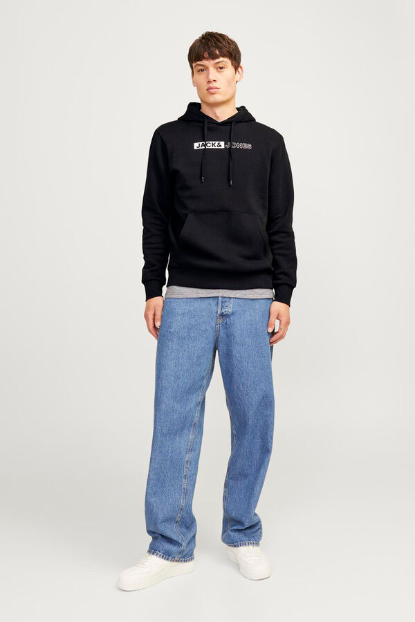 Jack & Jones Sudadera est&aacute;ndar fit capucha negro