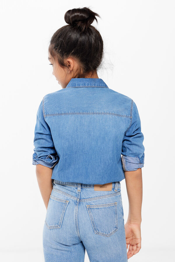 Springfield Kids Blusa denim menina azul