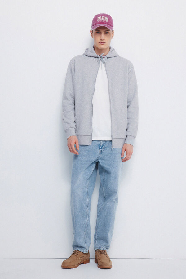 Springfield Sudadera capucha cremallera gris