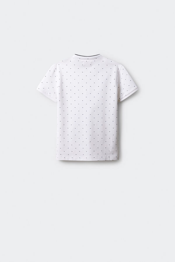 Springfield Kids Polo de menino com gola mao estampado branco