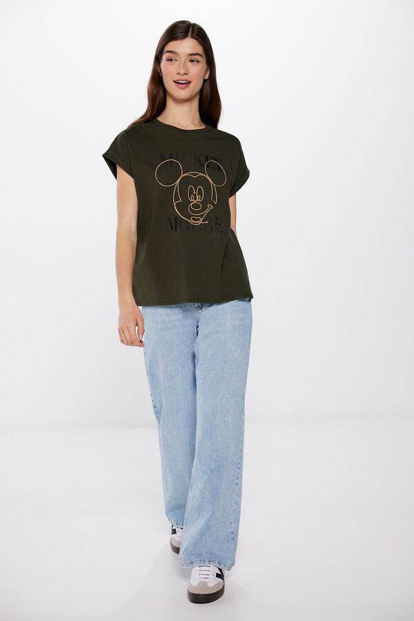Springfield Camiseta Mickey Mouse Cordel&eacute; kaki