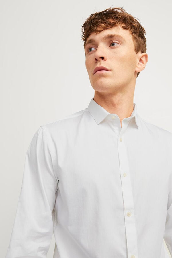 Jack & Jones Camisa cl&aacute;ssica slim fit branco