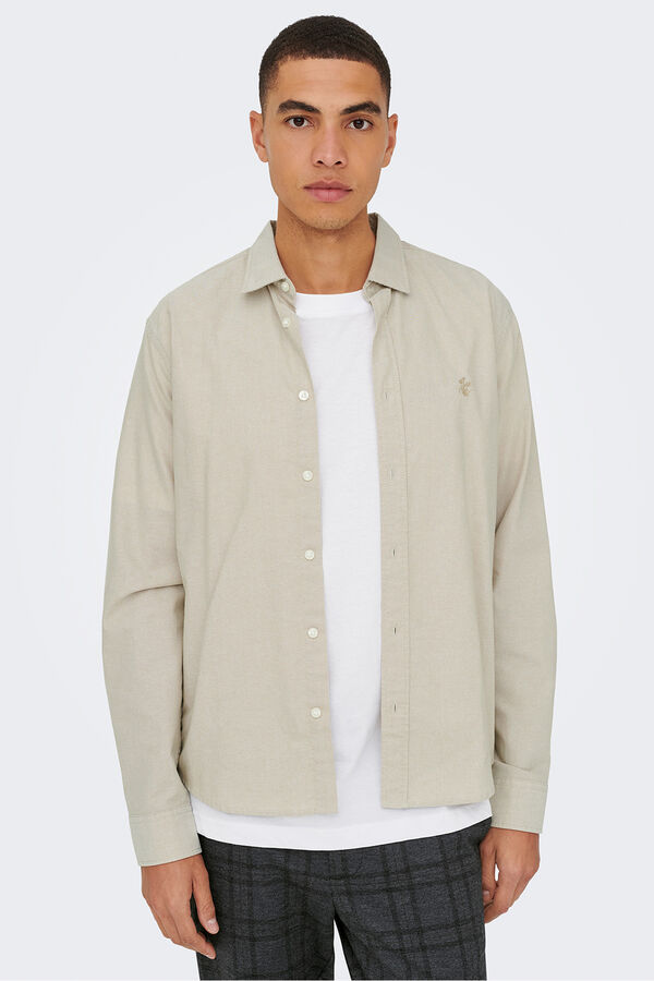 Only & Sons Camisa manga larga gris