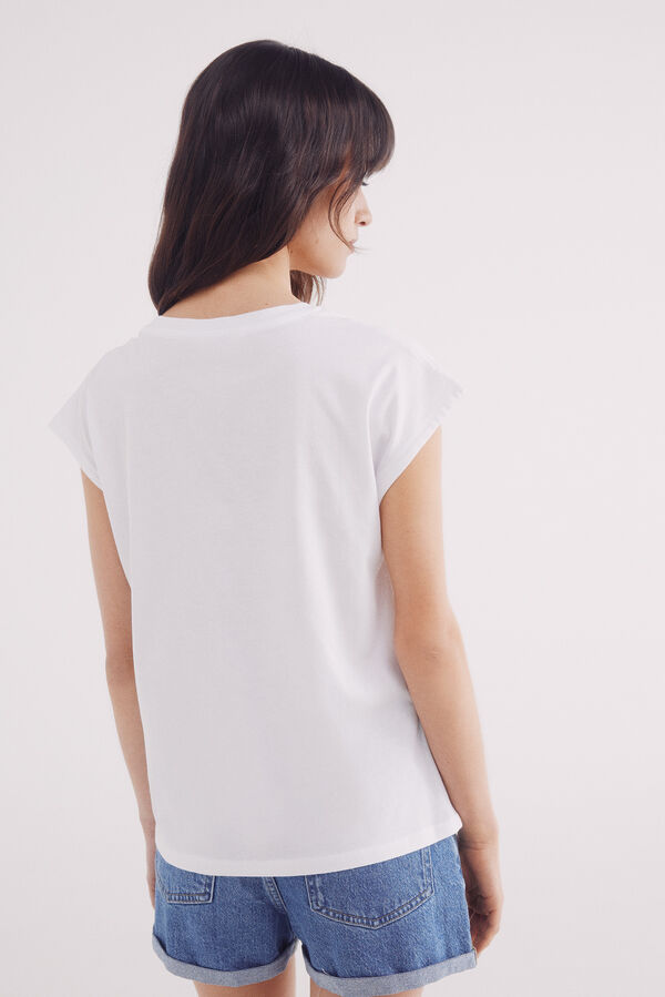 Springfield Camiseta botones hombros blanco