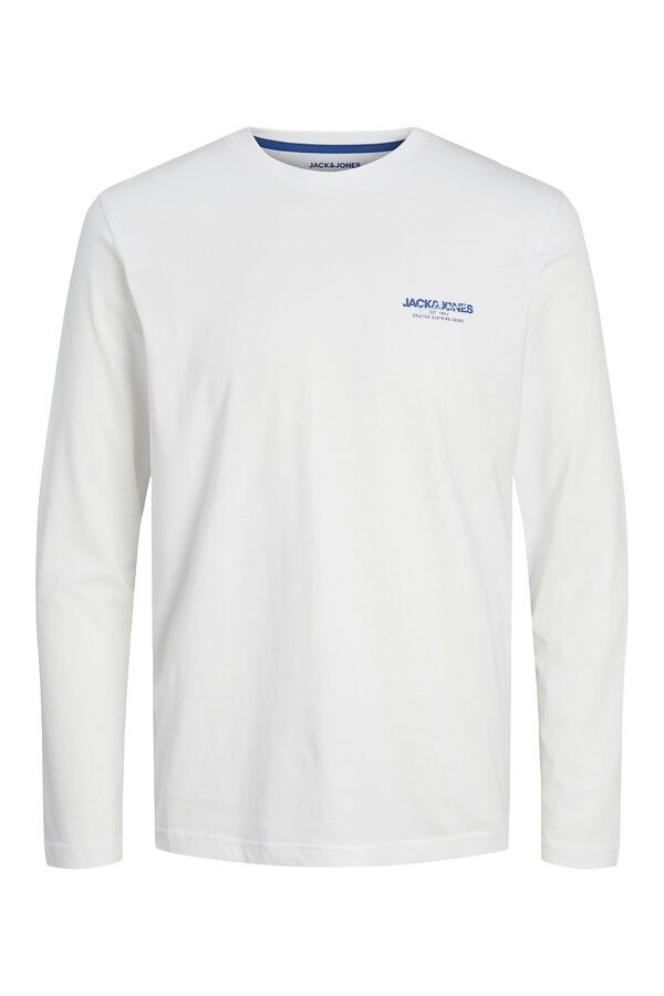 Jack & Jones Camiseta est&aacute;ndar fit manga larga blanco