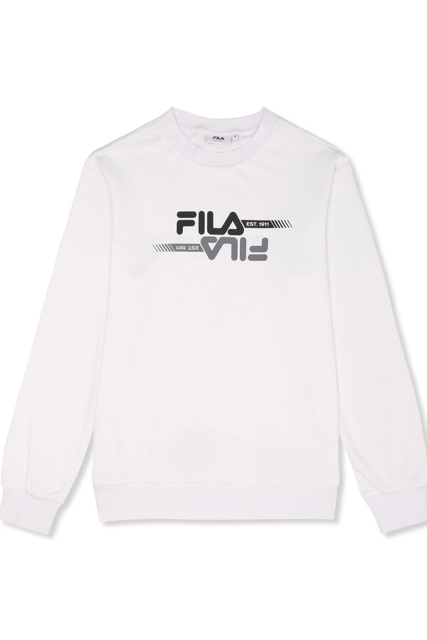 Fila Sudadera de manga larga y cuello redondo blanco