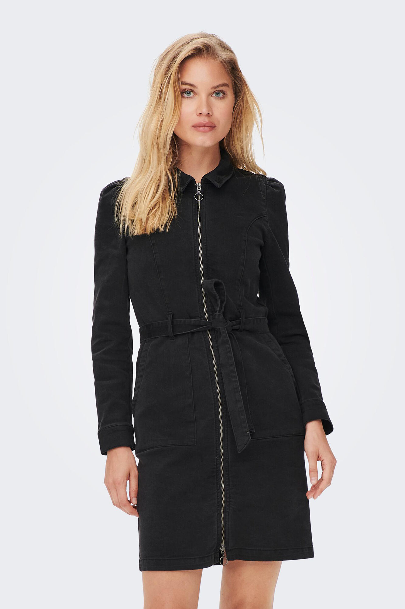 Only Vestido denim cintur&oacute;n