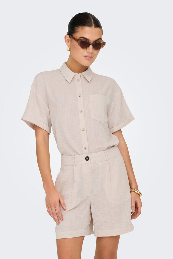 JDY Camisa manga curta bege