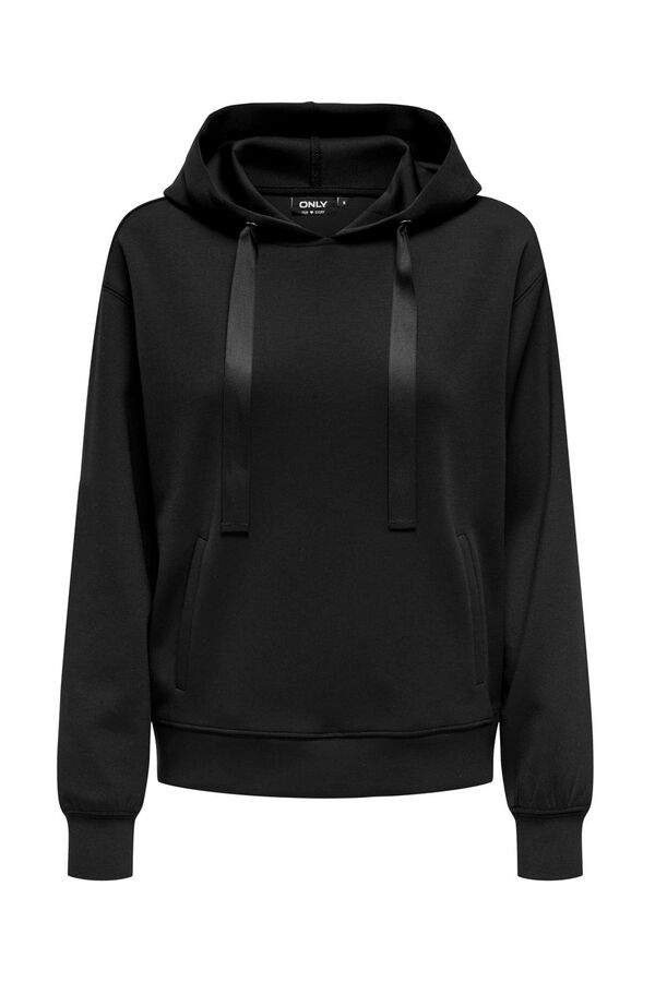 Only Sudadera lisa con capucha negro
