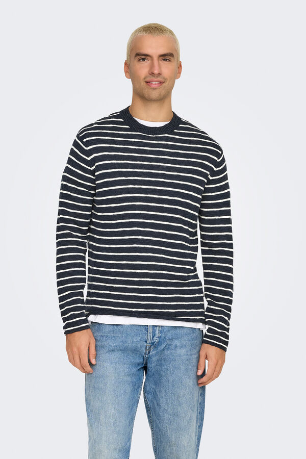 Only & Sons Jersey de hombre de punto regular fit. azul