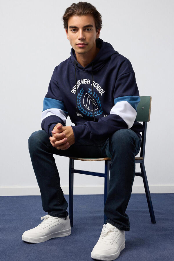 Inside Sweatshirt com bloco colorido azul