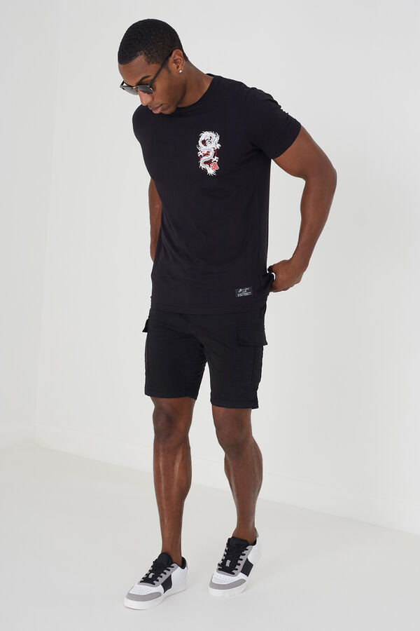 Brave Soul Camiseta estampada en espalda negro