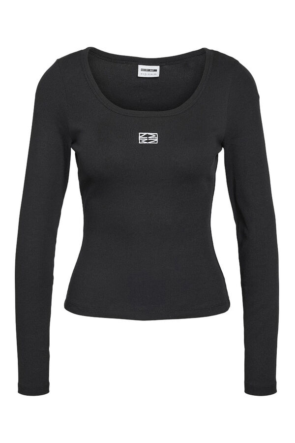 Noisy May camiseta basica manga larga negro