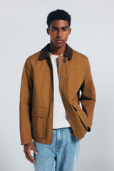 Springfield Parka curta de gola veludo estampado