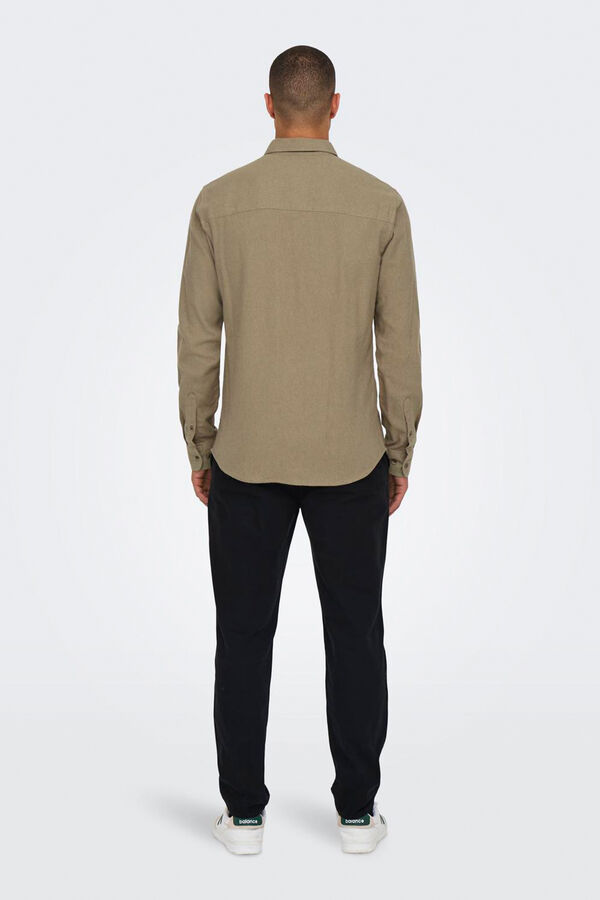 Only & Sons Camisa slim fit cinzento