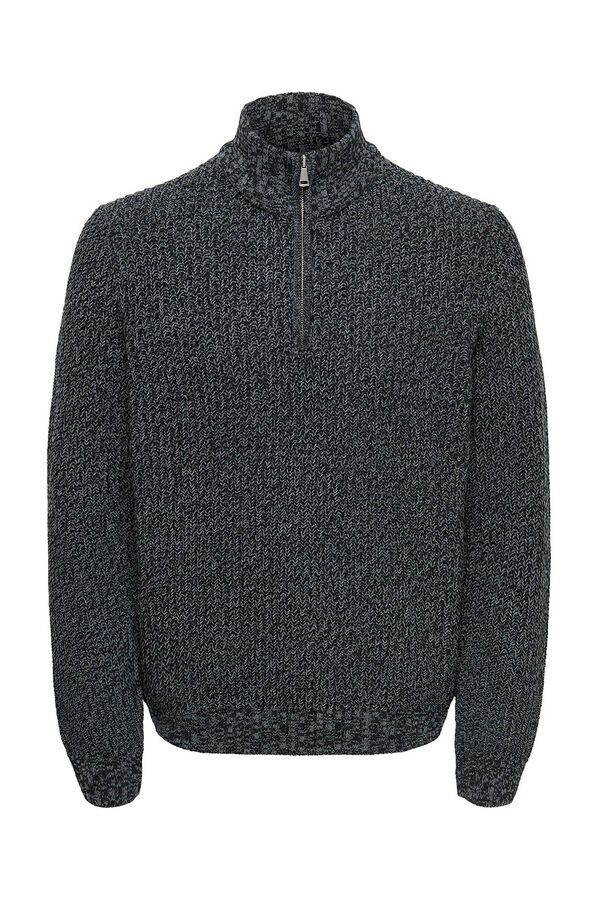 Only & Sons Jersey cuello alto cremallera negro