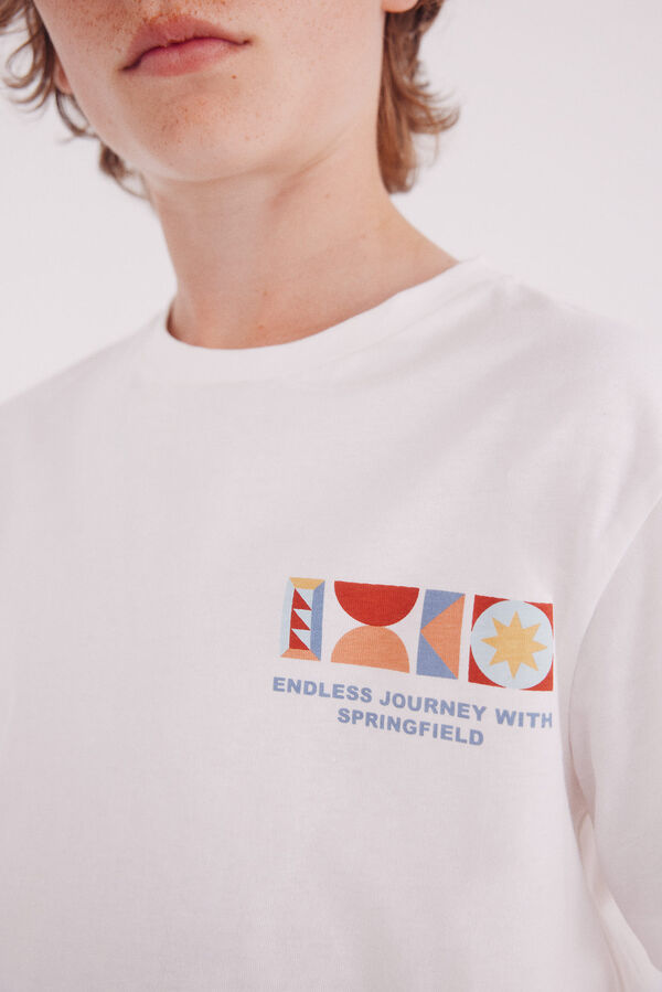 Springfield Kids Camiseta geometrica niño marfil