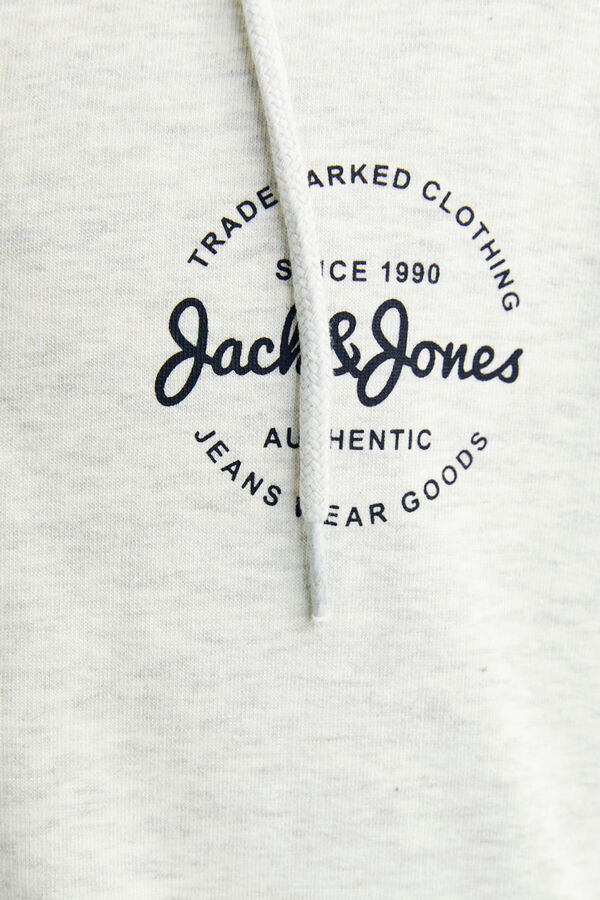 Jack & Jones Sweatshirt com capuz padr&atilde;o branco