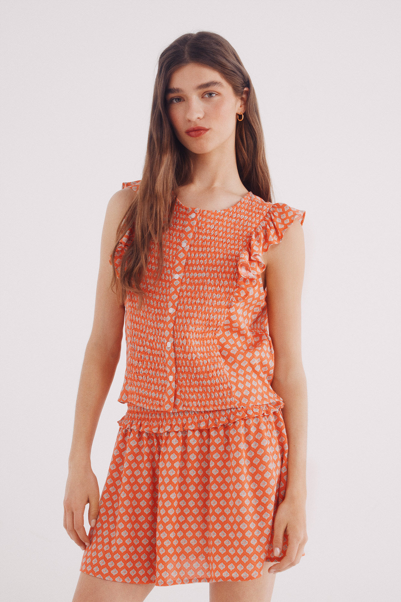 Springfield Blusa nido de abeja botones