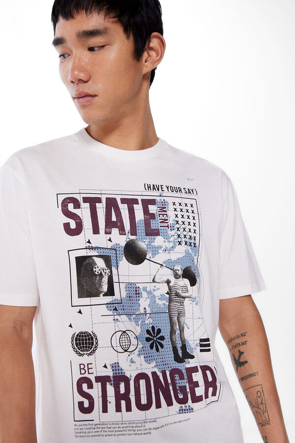 Springfield Camiseta state stronger blanco