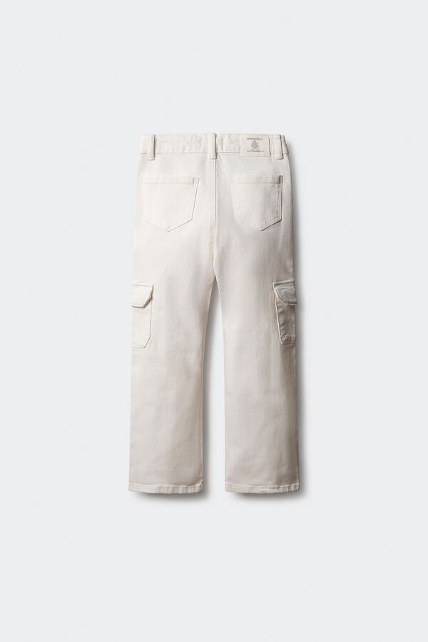 Springfield Kids Pantal&oacute;n cargo ni&ntilde;a blanco
