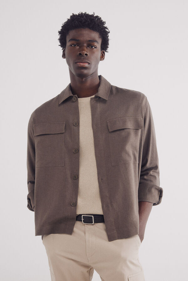 Springfield Sobrecamisa de linho viscose cru