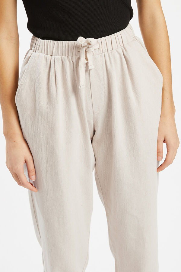 Pimkie Pantal&oacute;n de cintura el&aacute;stica beige