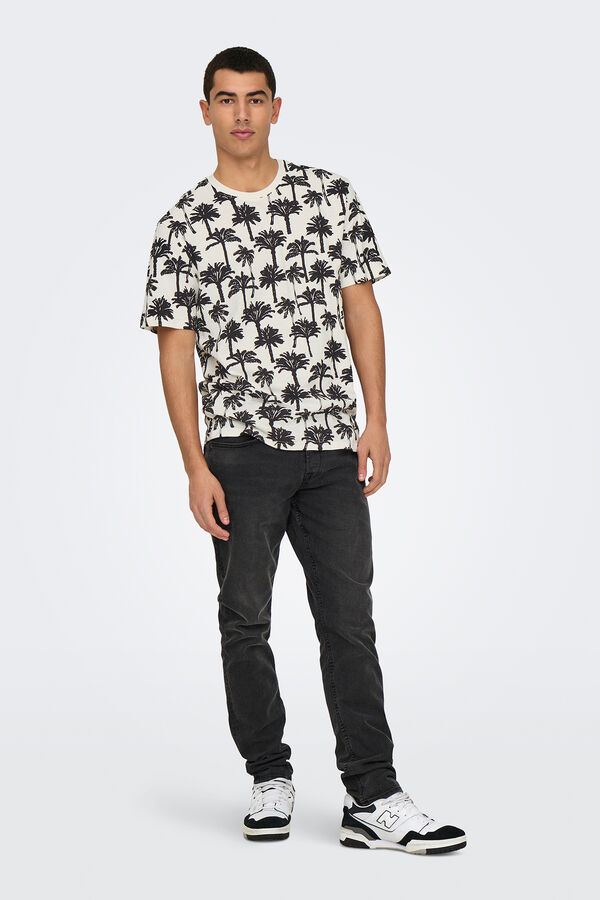 Only & Sons T-shirt de manga curta estampada branco