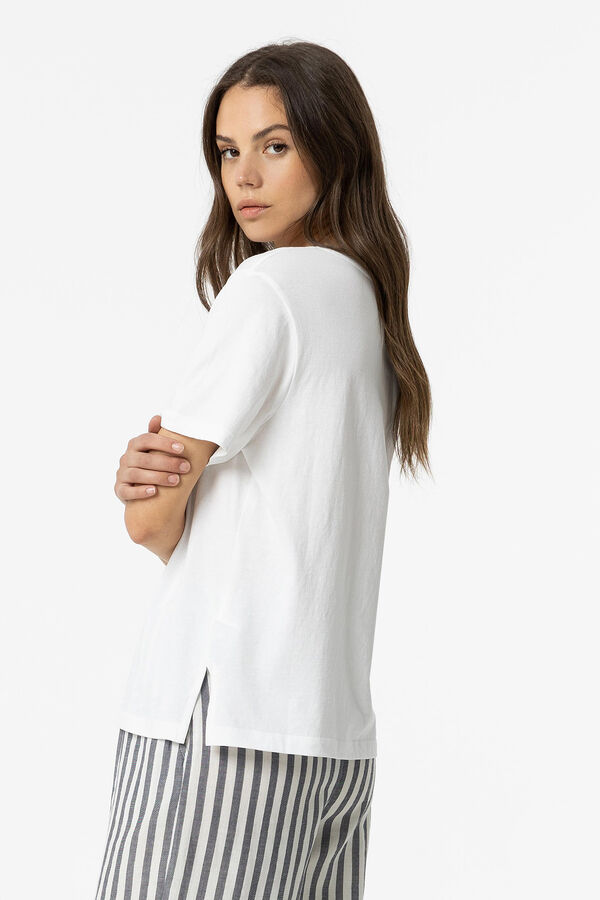 Tiffosi T-shirt com bolso frontal e apliques branco