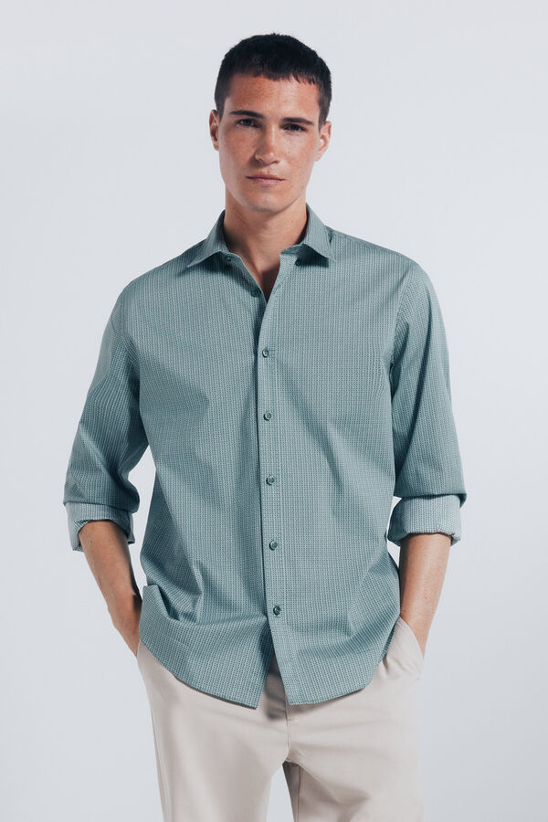 Springfield Camisa popel&iacute;n micro estampado estampado