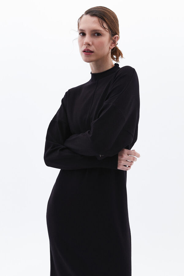 Oxxo Vestido comprido com abertura preto