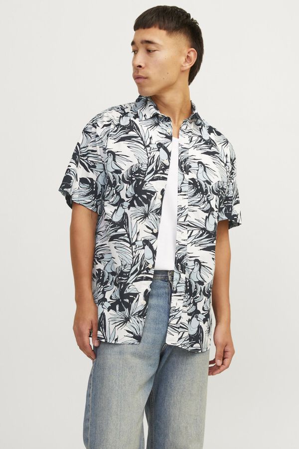 Jack & Jones Camisa havaiana relaxed fit branco