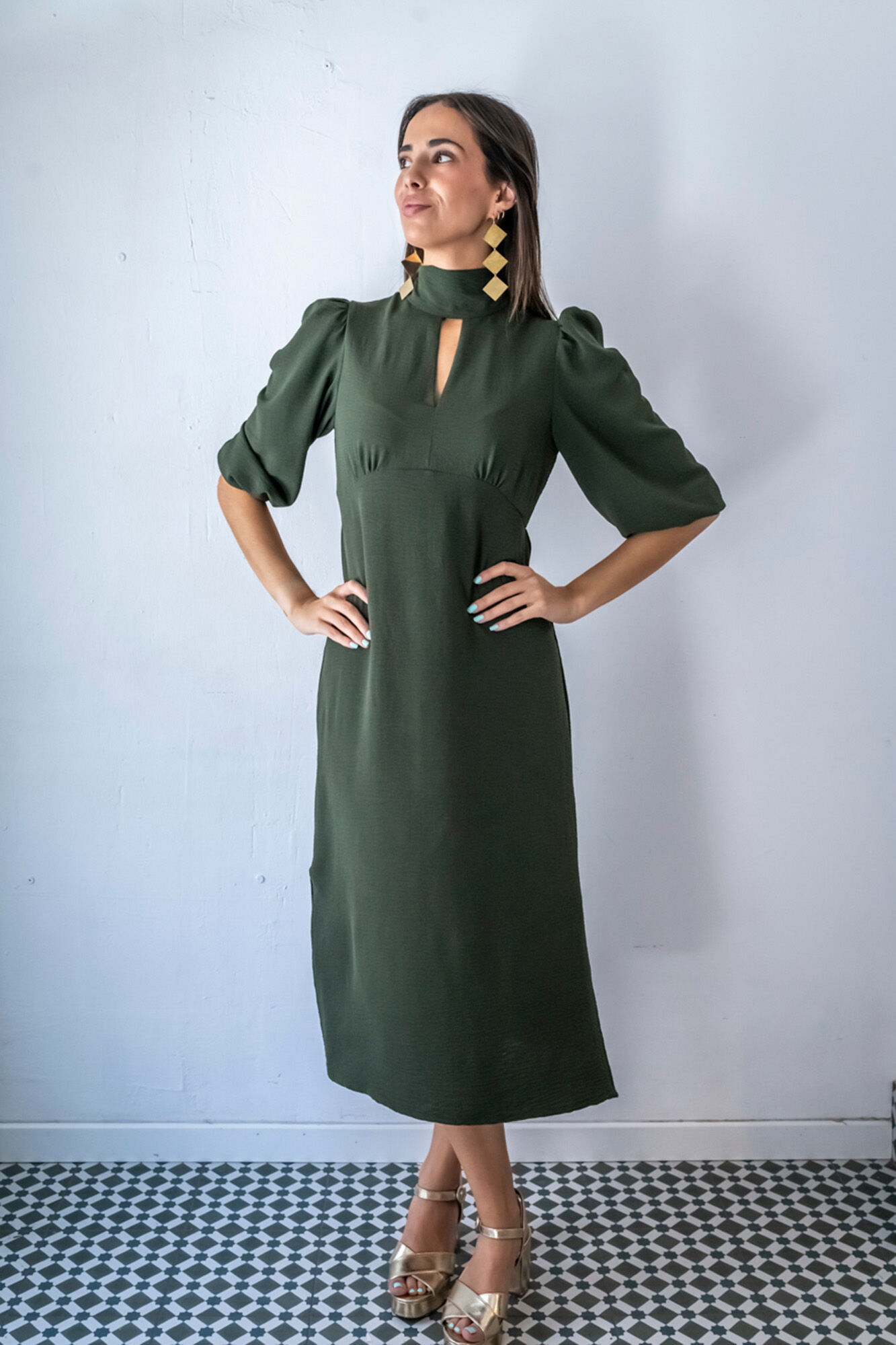 Cul Sac Vestido midi franzido