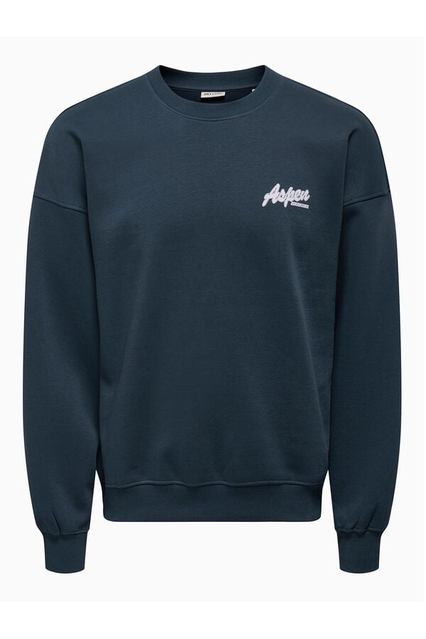Only & Sons Sudadera cuello redondo azul