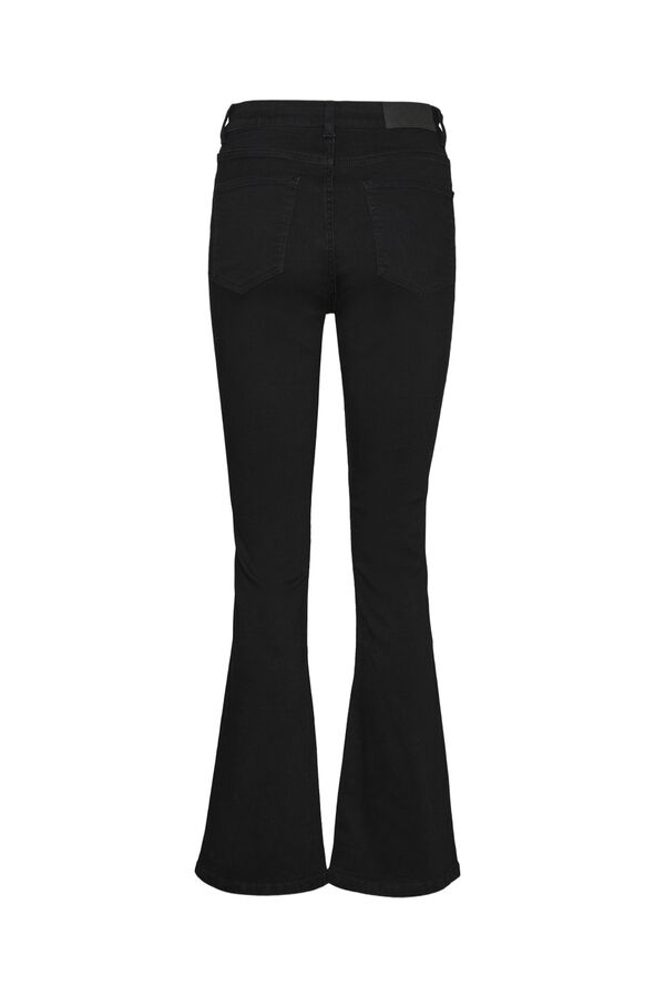 Noisy May Jeans flare de tiro alto negro