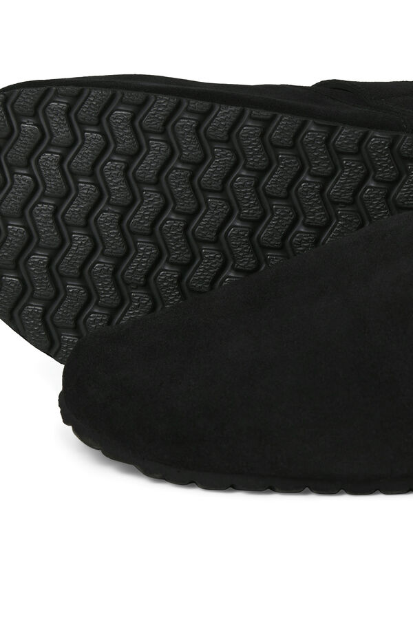 Jack & Jones Zueco de ante con hebilla negro