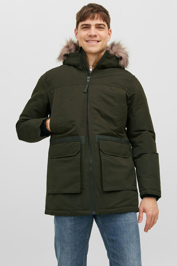 Springfield Parka capucha con plumas verde