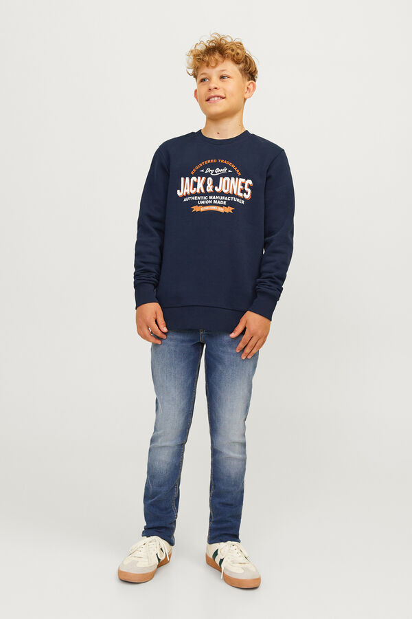 Jack & Jones Junior Sudadera felpada estampada logo azul