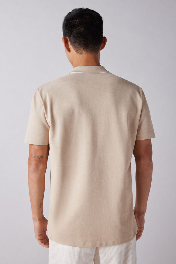 Springfield Polo piqu&eacute; detalles contraste regular fit beige