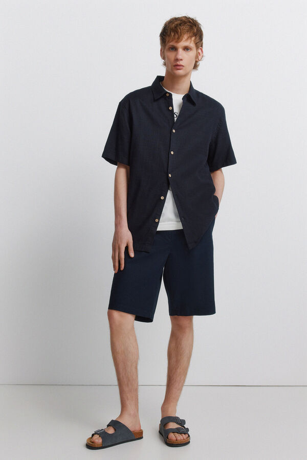 Springfield Bermudas de algod&atilde;o relaxed fit azul