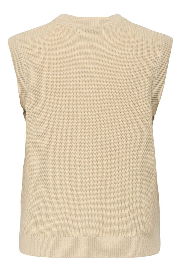 JDY Colete de malha com bot&otilde;es branco