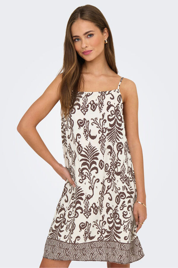 Only Vestido corto tirantes gris