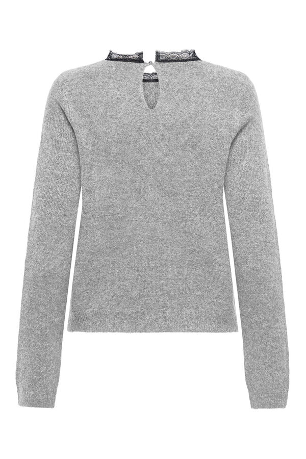 Only Jersey detalle encaje gris